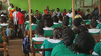 Deputy Health Minister, Dr. Victor Bampoe addressing the students