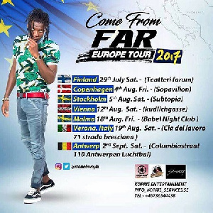 Stonebwoy's Europe tour ends on September 2, 2017