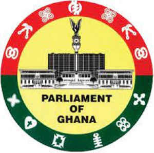 The logo of Ghana's Parliament