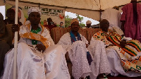 Sheikh Leetei Ibrahim Mensah (holding the staff staff)