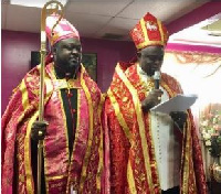 Founder,Arch Bishop Dr. Daniel Antwi Boasiako(R), Pastor Dennis Anane(L)