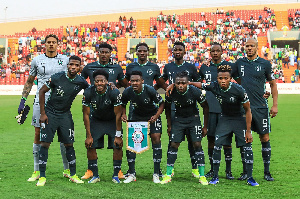 Super Eagles take a group photo