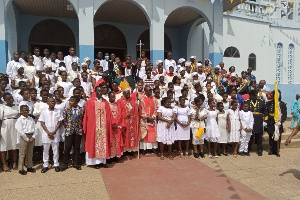 Clergymen with the new soldiers of Christ