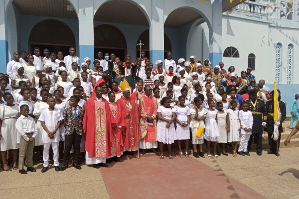 Clergymen with the new soldiers of Christ