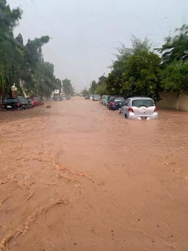 Roads flooded after Monday's rain