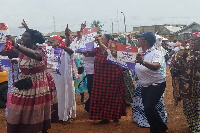 The NPP supporters converged to welcome Manaf Ibrahim