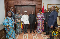 The seven-member Governing Council of the National African Peer Review Mechanism with Akufo-Addo