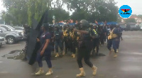 Some police officers taking part in the confidence building march