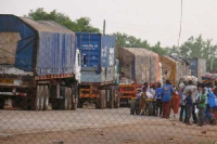 File Photo: Some of the trucks carrying goods