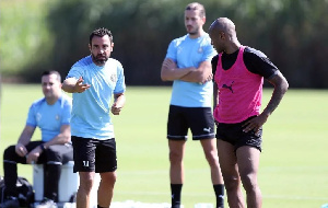 Black Stars Captain, Andre Dede Ayew And His Coach Xavi Hernandez