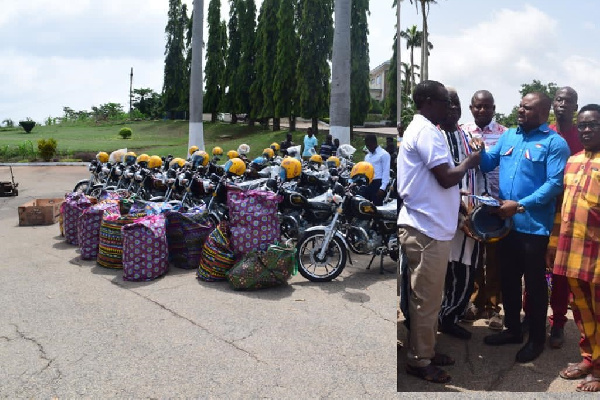 The items were donated to the constituencies by the NPP  Bono Regional Organizer, Konlaabig Rasheed