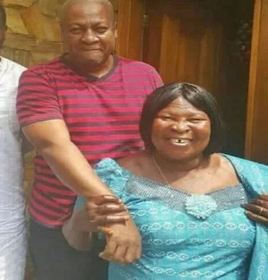 Former President John Dramani Mahama with Akua Donkor