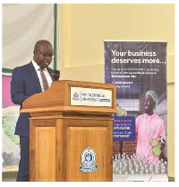 Group Head of Business Banking at Access Bank, Kafui Bimpe delivering a welcome address