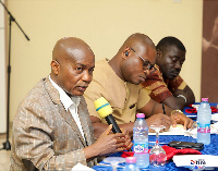 Chairman of the NPP, Stephen Ntim at the commissioning of Regional Directors of Communication