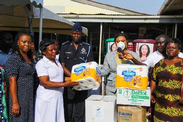 Adwoa Safo distributed items to hospitals, Police Stations, taxi and Trotro stations