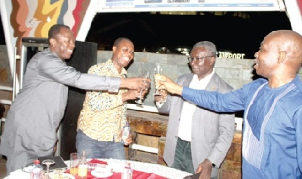 Doctors honouring Prof Frimpong Boateng at a dinner held in his honour