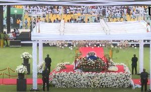 The late Rev.  Rev. Dr. Anthony Kwadwo Boakye lying in state