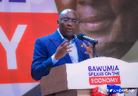 Vice President, Dr. Mahamudu Bawumia speaking during his lecture on April 7