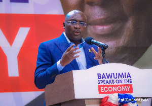 Vice President, Dr. Mahamudu Bawumia speaking during his lecture on April 7