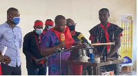 The Angry Contractors at a press conference