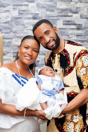 Prince of Odumse with his wife and their new born baby