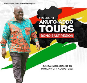 President Akufo-Addo has started a two-day tour of the Bono East region