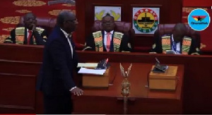 Boakye Agyarko, Energy Minister, addressing the house