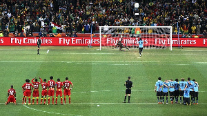 A file photo of Ghana's quarter final clash against Uruguay at 2010 FIFA World Cup