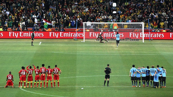 A file photo of Ghana's quarter final clash against Uruguay at 2010 FIFA World Cup