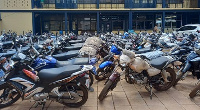 Photo of some impounded motorbikes