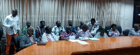 Nana Addo and some NPP officials at the EC HQ