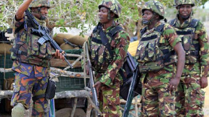 Somalia army troops lined up during a parade