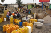 People queuing for water