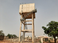 Photo of one of the overhead tanks for water supply