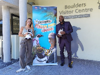 Lauren Arthur, conservationist and wildlife TV presenter with Lunga Siyo, CEO of Telkom Consumer