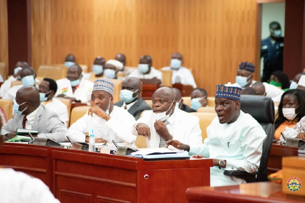 Minority Leader Haruna Iddrisu (right) with his deputy and chief whip