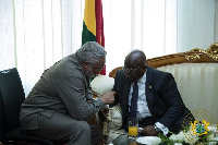 The late former President, Jerry John Rawlings and President Akufo-Addo