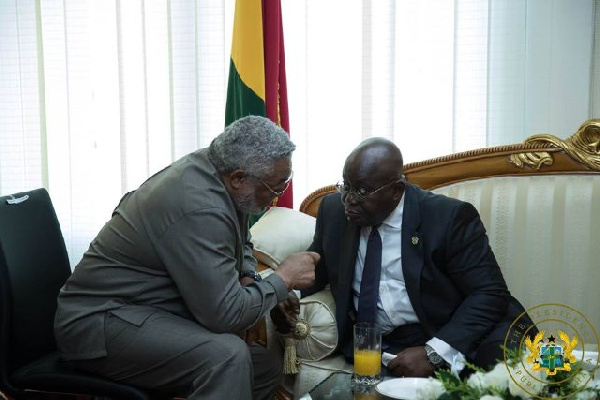 Former President Jerry John Rawlings with President Akufo-Addo