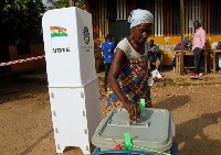 Casting a vote in Ghana