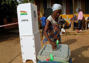 Casting a vote in Ghana