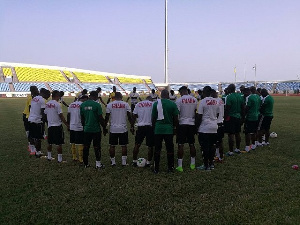 Black Stars players in training