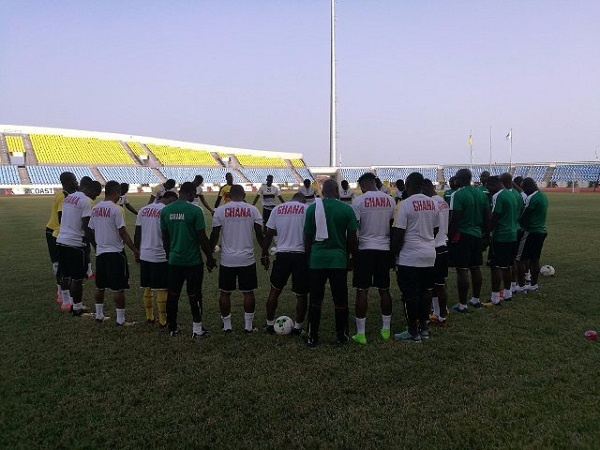 Black Stars players in training