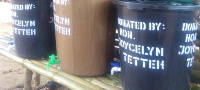 Some the of the buckets donated by the Member of Parliament