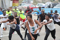 Some of the participants during the aerobic session