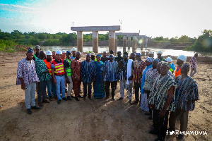 The massive 310-meter bridge will link Mishio and Yagaba communities together