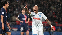 Andre Ayew celebrating his goal against PSG