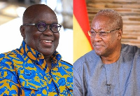 Nana Addo Dankwa Akufo-Addo, President of Ghana(L) & John Dramani Mahama, ex-president, Ghana(R)