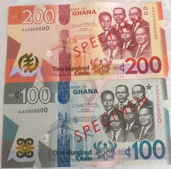 The new cedi are of higher denomination