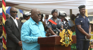 President Nana Addo Dankwa Akufo-Addo delivers speech at Okuapeman School.