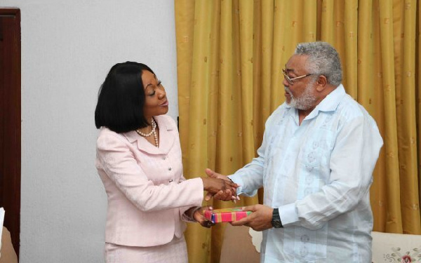 Former President Jerry John Rawlings and EC Chair Jean Mensa